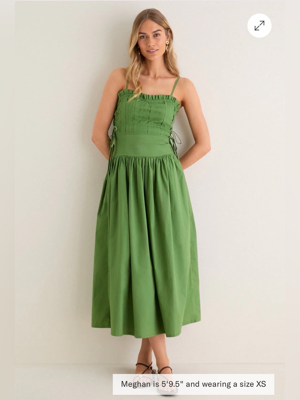 Tuckernuck Moon River Green Tie Midi Dress. Size Small. New with tags.